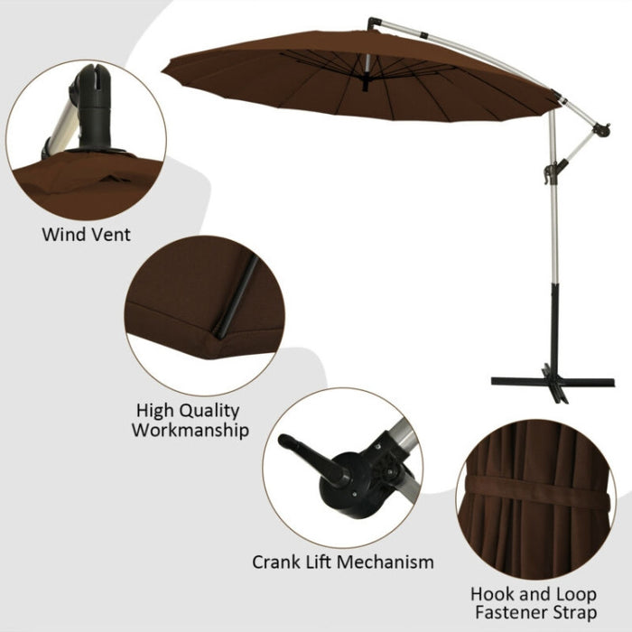 10 Feet Patio Offset Umbrella/Tan