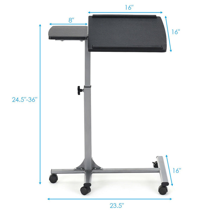 Adjustable Angle Height Rolling Laptop Table - Cool Stuff & Accessories