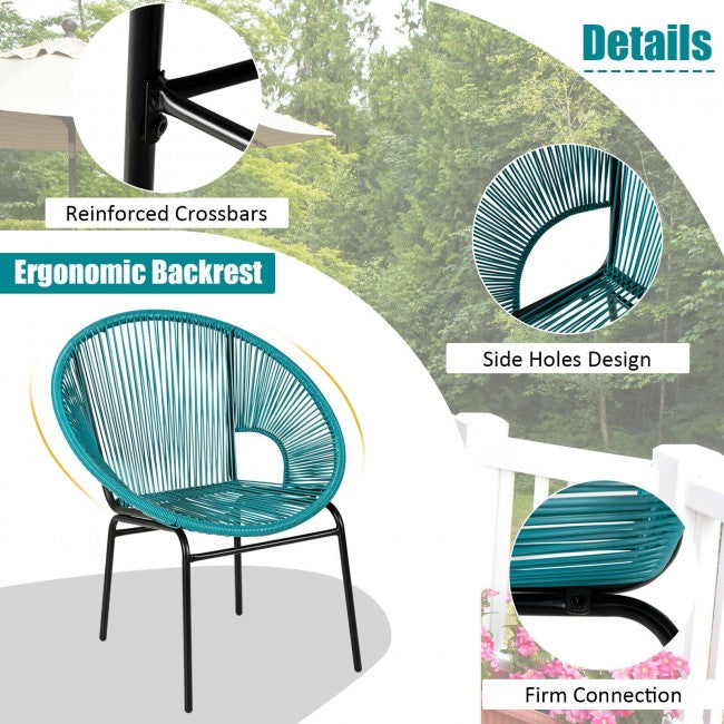 3 Pieces Patio Acapulco Bistro Set/Turquoise