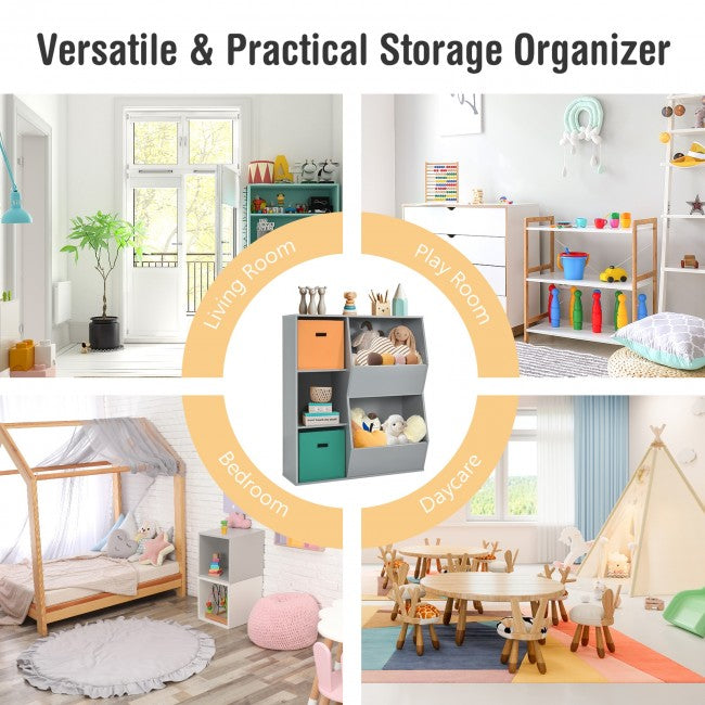 Kids Toy Storage Cabinet Shelf Organizer/Grey