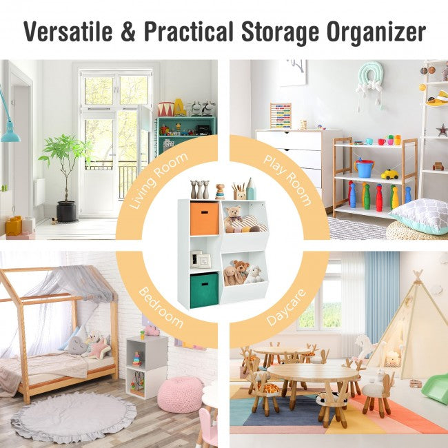 Kids Toy Storage Cabinet Shelf Organizer/White