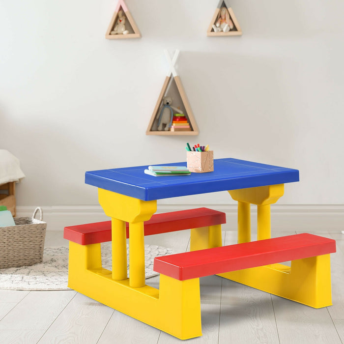 Kids Picnic Folding Table and Bench with Umbrella/ Yellow - Cool Stuff & Accessories