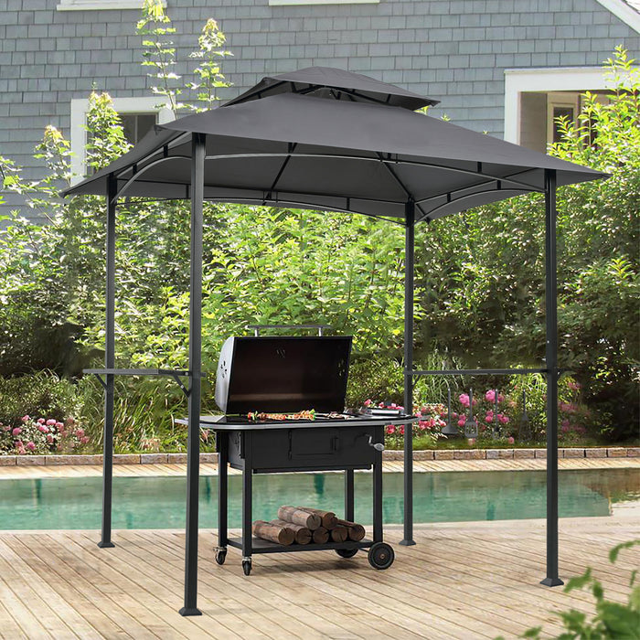 Outdoor Grill Gazebo 8 x 5 Ft Shelter Tent/Grey