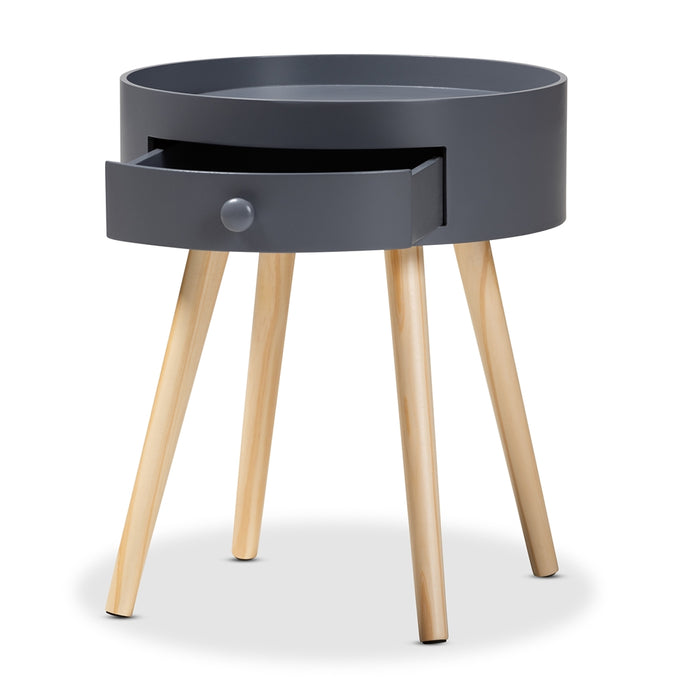 Jessen Gray Mid Century Nightstand - Cool Stuff & Accessories