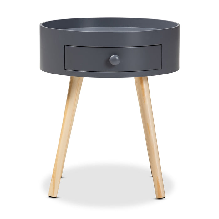 Jessen Gray Mid Century Nightstand - Cool Stuff & Accessories