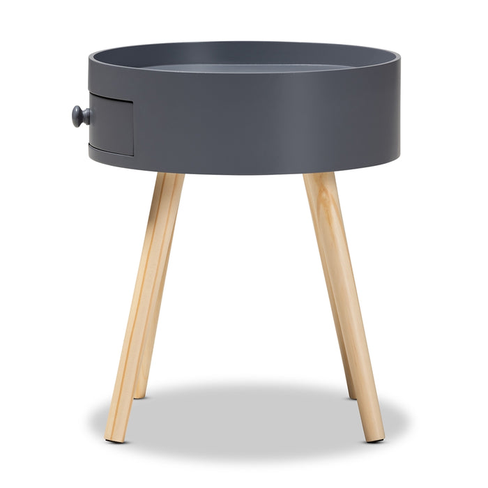 Jessen Gray Mid Century Nightstand - Cool Stuff & Accessories