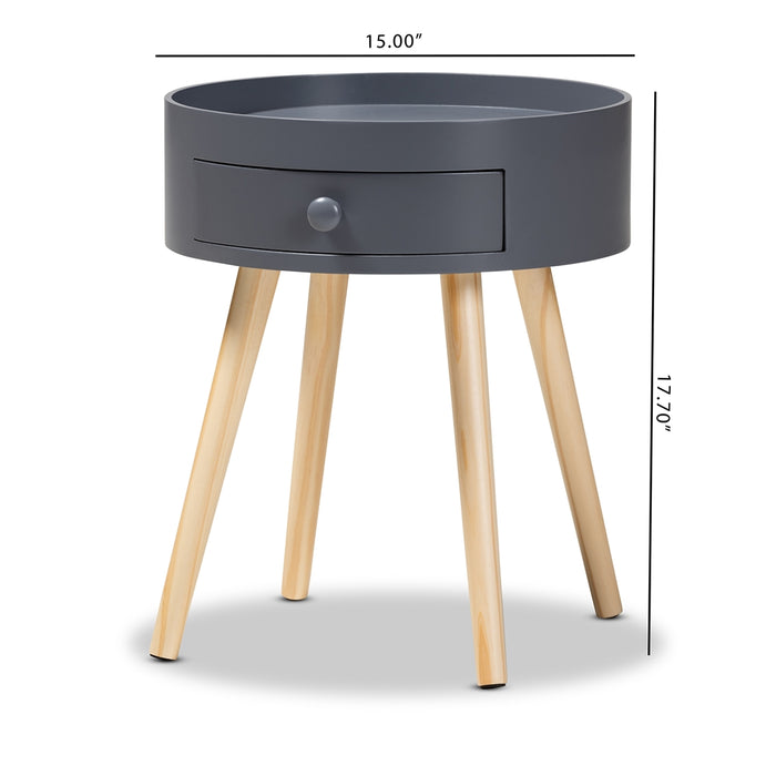 Jessen Gray Mid Century Nightstand - Cool Stuff & Accessories