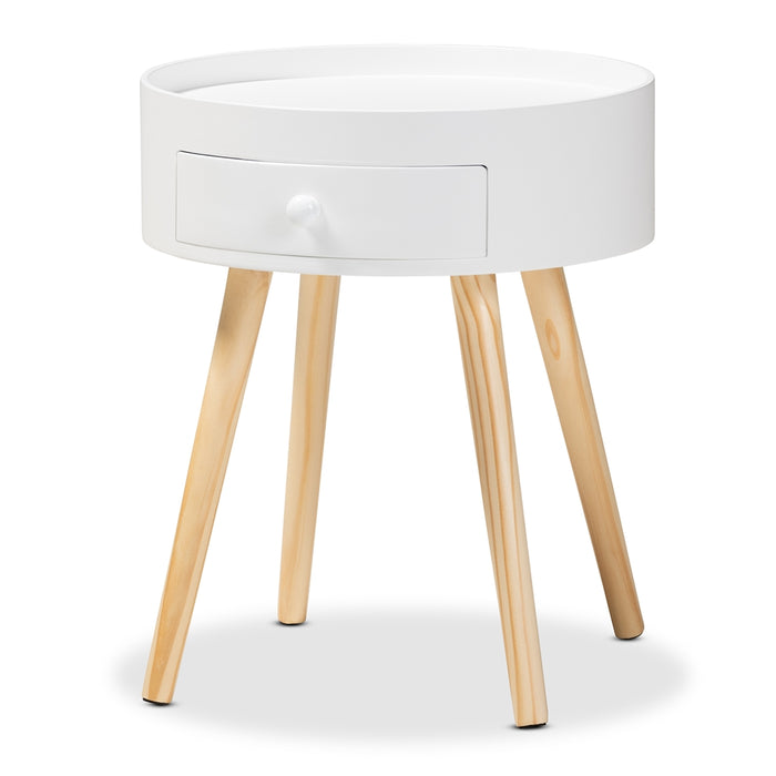 Jessen White Mid Century Nightstand - Cool Stuff & Accessories