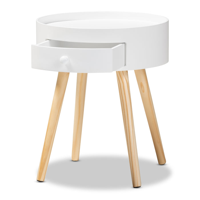 Jessen White Mid Century Nightstand - Cool Stuff & Accessories