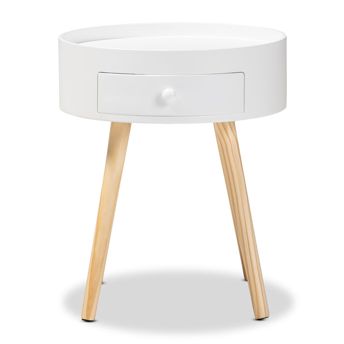 Jessen White Mid Century Nightstand - Cool Stuff & Accessories