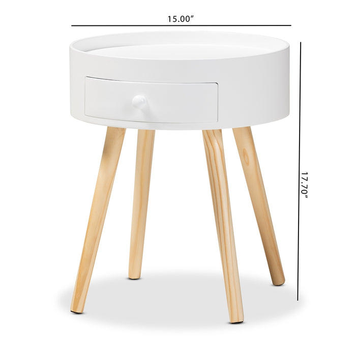 Jessen White Mid Century Nightstand - Cool Stuff & Accessories