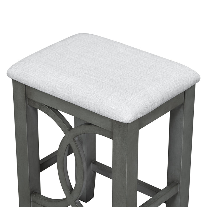 Farmhouse 3 Piece Counter Height Dining Table Set/ Gray