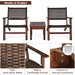 3PCS Outdoor Wooden Patio Rattan Furniture Set - Cool Stuff & Accessories