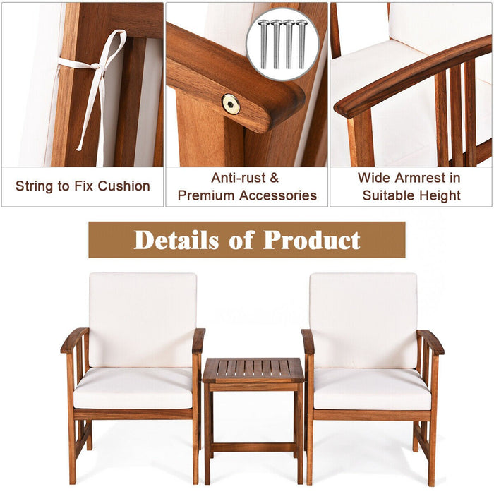 3PC Solid Wood Outdoor Patio Sofa Furniture Set - Cool Stuff & Accessories