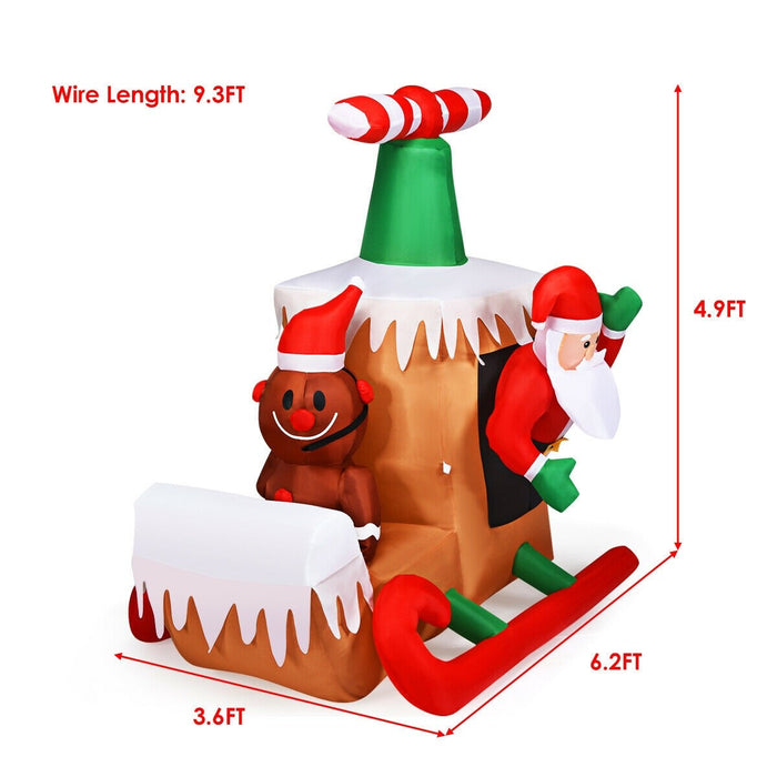 6 Feet Long Inflatable Santa Claus Flying Airplane