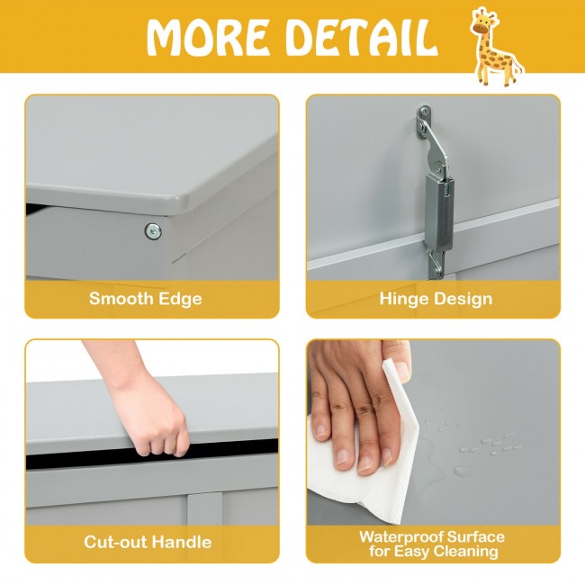 Wooden Chest Organizer Toy Storage Box/Grey