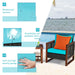 3 Pcs Patio Wicker Furniture Sofa Set with Wooden Frame and Cushion - Cool Stuff & Accessories