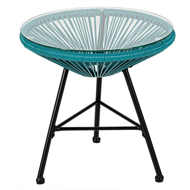 3 Pieces Patio Acapulco Bistro Set/Turquoise