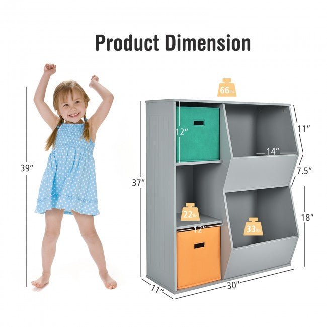Kids Toy Storage Cabinet Shelf Organizer/Grey