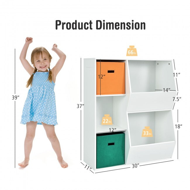 Kids Toy Storage Cabinet Shelf Organizer/White