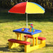 Kids Picnic Folding Table and Bench with Umbrella/ Yellow - Cool Stuff & Accessories