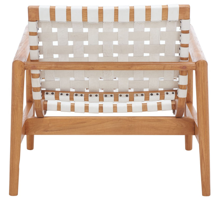 Bellona Leather Woven Accent Chair