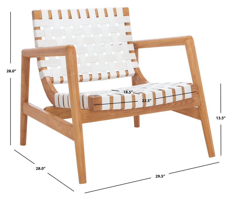 Bellona Leather Woven Accent Chair