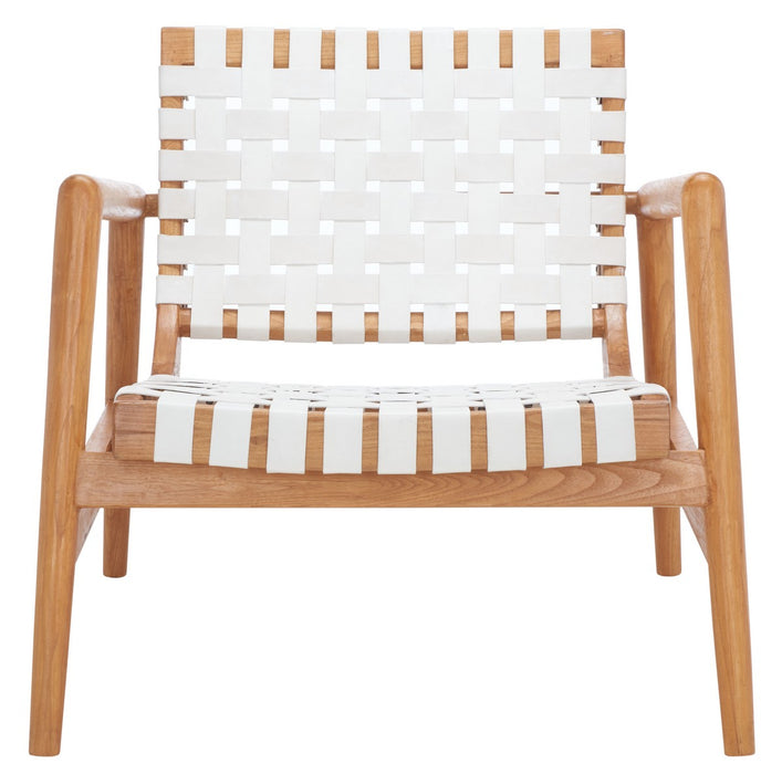 Bellona Leather Woven Accent Chair