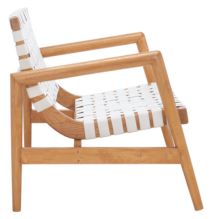 Bellona Leather Woven Accent Chair