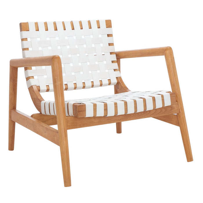 Bellona Leather Woven Accent Chair