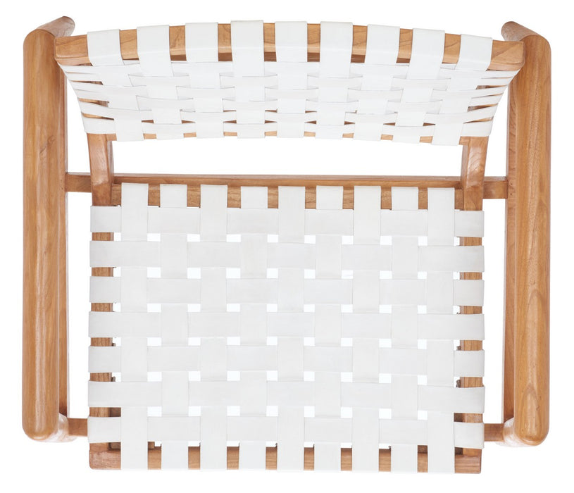 Bellona Leather Woven Accent Chair