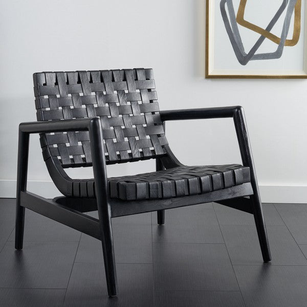 Bellona Leather Woven Accent Chair