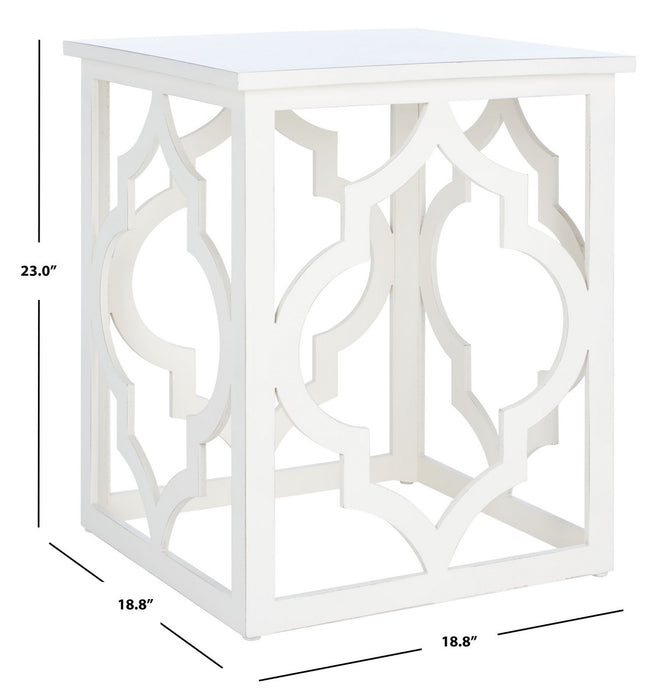 Milo Trellis Gold Leaf End Table/Cream