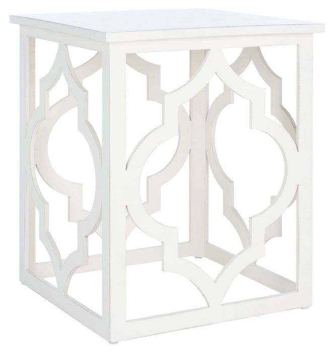 Milo Trellis Gold Leaf End Table/Cream