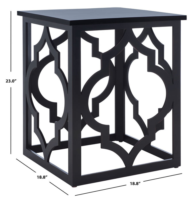 Milo Trellis Gold Leaf End Table/Black