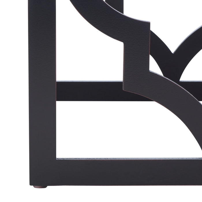 Milo Trellis Gold Leaf End Table/Black