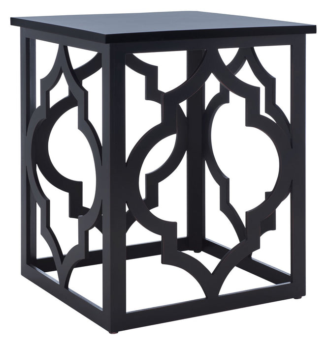 Milo Trellis Gold Leaf End Table/Black