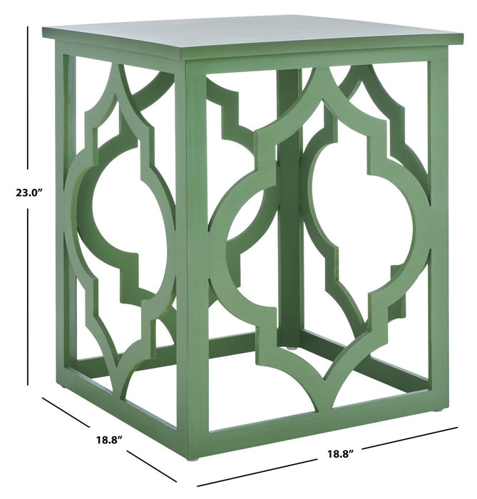 Milo Trellis Gold Leaf End Table/Green