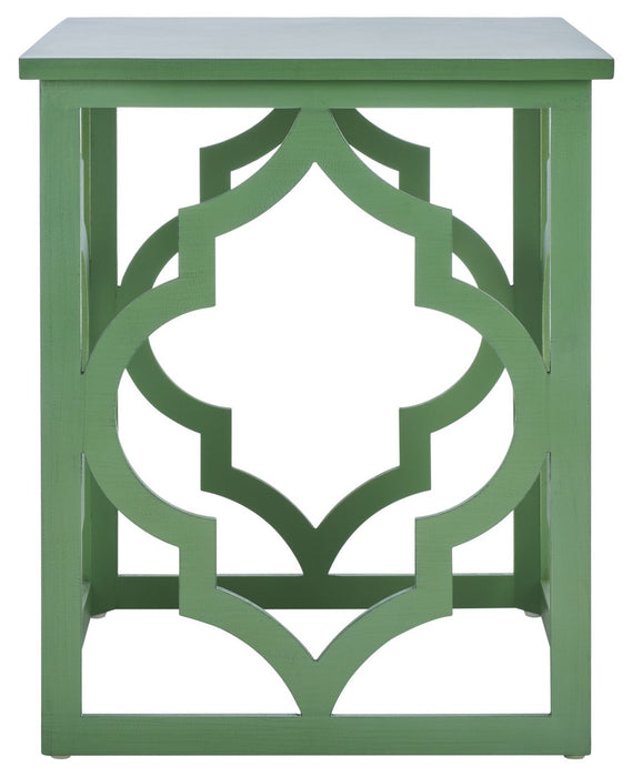 Milo Trellis Gold Leaf End Table/Green
