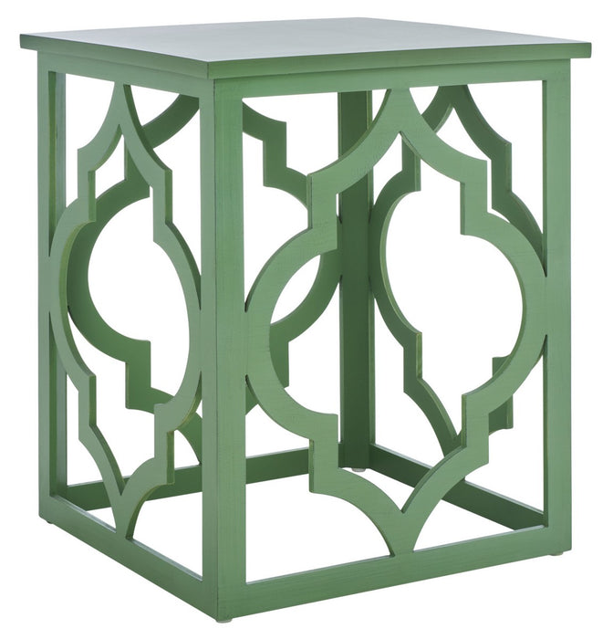 Milo Trellis Gold Leaf End Table/Green