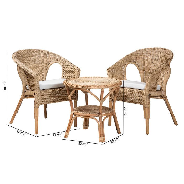 Abbey Rattan 3 Piece Living Room Set