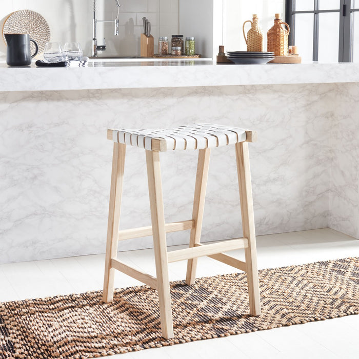 Abreu Rectangle Barstool/White