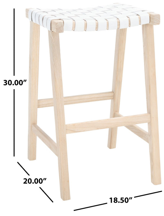 Abreu Rectangle Barstool/White