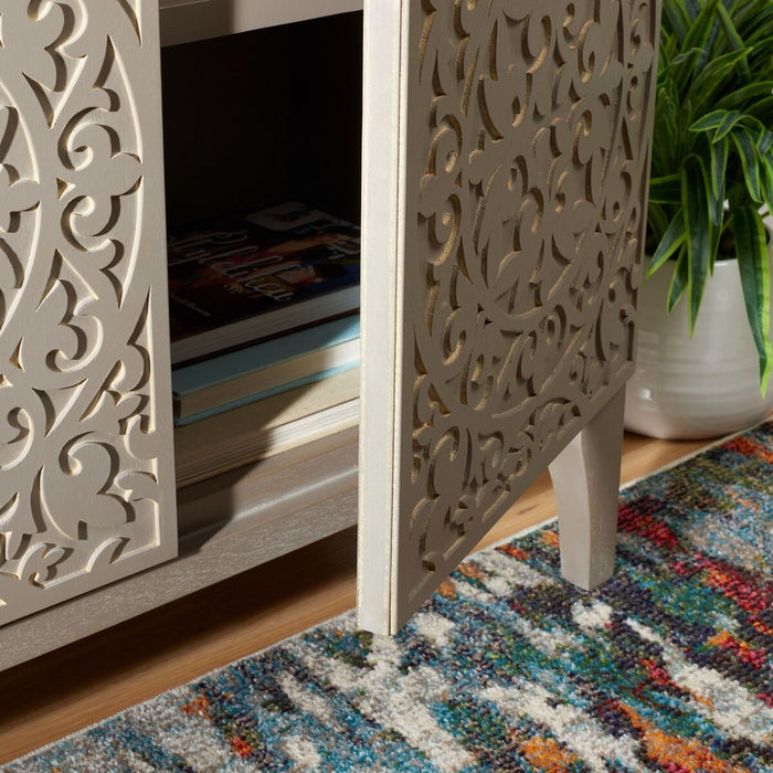 Alexie 2 Door 2 Shelf Chest/ Antique Grey