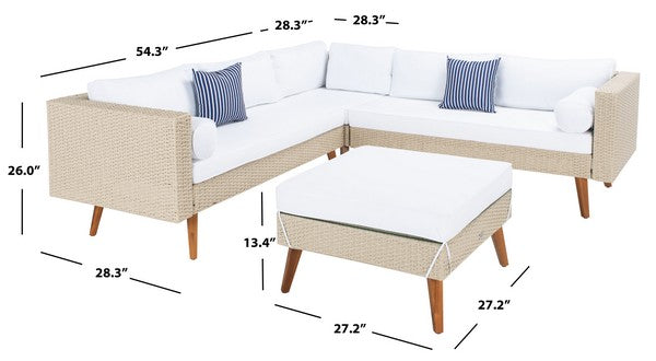 Analon Outdoor Sectional/ Beige White Cushion