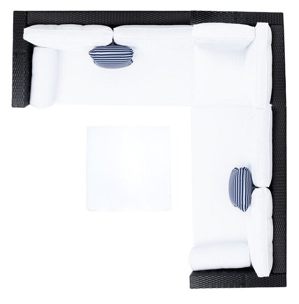Analon Outdoor Sectional/Black White Cushion