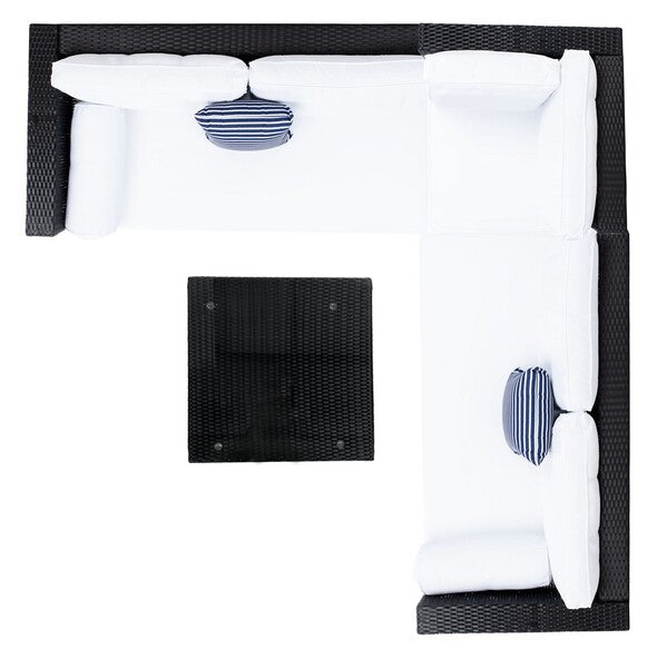 Analon Outdoor Sectional/Black White Cushion