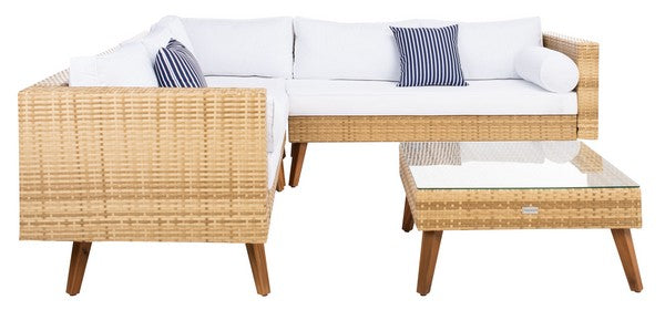 Analon Outdoor Sectional/Natural White Cushion