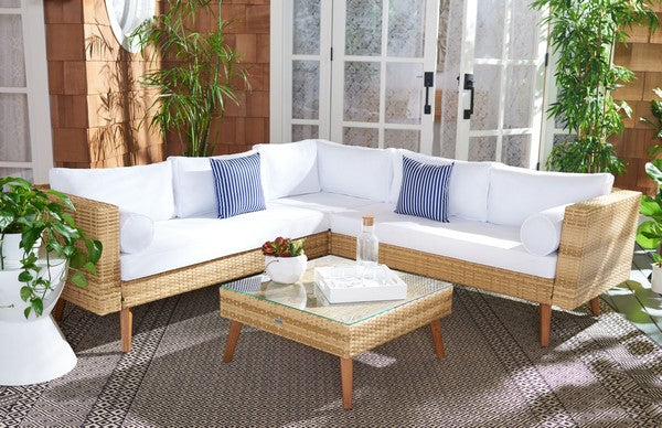 Analon Outdoor Sectional/Natural White Cushion