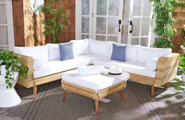 Analon Outdoor Sectional/Natural White Cushion